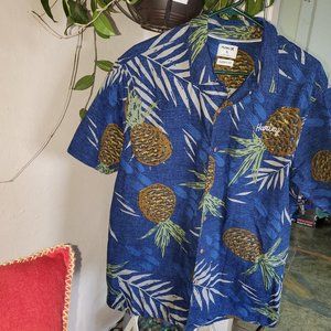 Hurley XL Hawiian Shirt Bold Print 100% Crisp Cotton Nice